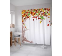 Штора (занавеска) для ванной JoyArty "Осенняя тоска" из сатена, 180х200 см с крючками, sc_18837
