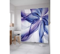 Штора (занавеска) для ванной JoyArty "Геометрические Цветы" из сатена, 180х200 см с крючками, sc_22226