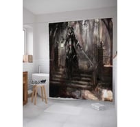 Штора (занавеска) для ванной JoyArty "Воинственный рыцарь" из сатена, 180х200 см с крючками, sc_19110