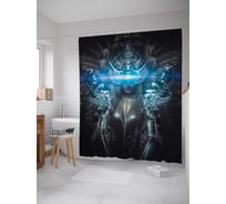 Штора (занавеска) для ванной JoyArty "Проникающий взгляд" из сатена, 180х200 см с крючками, sc_19145