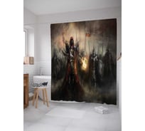 Штора (занавеска) для ванной JoyArty "Бесстрашное войско" из сатена, 180х200 см с крючками, sc_19121