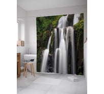 Штора (занавеска) для ванной JoyArty "Неудержимый водопад" из сатена, 180х200 см с крючками, sc_18956