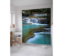 Штора (занавеска) для ванной JoyArty "Большой водопад" из сатена, 180х200 см с крючками, sc_18967