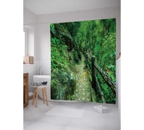 Штора (занавеска) для ванной JoyArty "Огражденная тропа" из сатена, 180х200 см с крючками, sc_12138