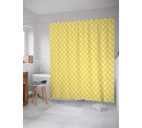 Штора (занавеска) для ванной JoyArty "Плиточная яркость" из сатена, 180х200 см с крючками, sc_21905