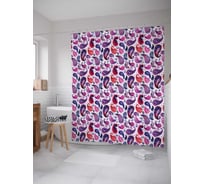 Штора (занавеска) для ванной JoyArty "Краски лепестков" из сатена, 180х200 см с крючками, sc_21975