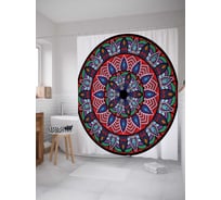 Штора (занавеска) для ванной JoyArty "Геометрический символ" из сатена, 180х200 см с крючками, sc_18997