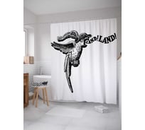 Штора (занавеска) для ванной JoyArty "Крик попугая" из сатена, 180х200 см с крючками, sc_12039