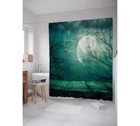 Штора (занавеска) для ванной JoyArty "Таинственная луна" из сатена, 180х200 см с крючками, sc_18814