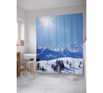 Штора (занавеска) для ванной JoyArty "Снежное приключение" из сатена, 180х200 см с крючками, sc_18874