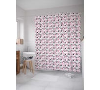 Штора (занавеска) для ванной JoyArty "Париж повсюду" из сатена, 180х200 см с крючками, sc_12258
