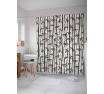 Штора (занавеска) для ванной JoyArty "Бамбуковая трава" из сатена, 180х200 см с крючками, sc_12205