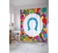 Штора (занавеска) для ванной JoyArty "Круг удачи" из сатена, 180х200 см с крючками, sc_12053