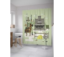 Штора (занавеска) для ванной JoyArty "Комикс с ковбоем" из сатена, 180х200 см с крючками, sc_11937