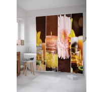Штора (занавеска) для ванной JoyArty "Ароматные свечи" из сатена, 180х200 см с крючками, sc_19048