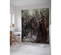 Штора (занавеска) для ванной JoyArty "Ночные воины" из сатена, 180х200 см с крючками, sc_19130