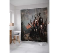 Штора (занавеска) для ванной JoyArty "Перед началом" из сатена, 180х200 см с крючками, sc_19146