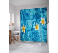 Штора (занавеска) для ванной JoyArty "Цветы в иллюзии" из сатена, 180х200 см с крючками, sc_12288