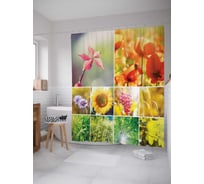 Штора (занавеска) для ванной JoyArty "Весенние подарки" из сатена, 180х200 см с крючками, sc_19043