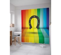 Штора (занавеска) для ванной JoyArty "Объемная подкова" из сатена, 180х200 см с крючками, sc_12057