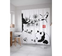 Штора (занавеска) для ванной JoyArty "Природа Азии" из сатена, 180х200 см с крючками, sc_12208