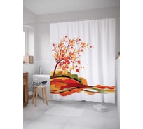 Штора (занавеска) для ванной JoyArty "Природная печаль" из сатена, 180х200 см с крючками, sc_12436