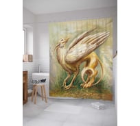Штора (занавеска) для ванной JoyArty "Горный зверь" из сатена, 180х200 см с крючками, sc_19114