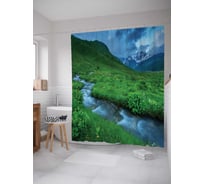 Штора (занавеска) для ванной JoyArty "Стремительная река" из сатена, 180х200 см с крючками, sc_12158