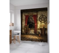 Штора (занавеска) для ванной JoyArty "Сказочное место" из сатена, 180х200 см с крючками, sc_19154