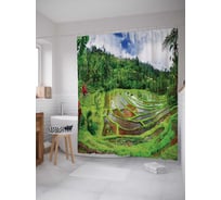 Штора (занавеска) для ванной JoyArty "Ценный заповедник" из сатена, 180х200 см с крючками, sc_12252
