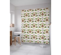 Штора (занавеска) для ванной JoyArty "Энергетические узоры" из сатена, 180х200 см с крючками, sc_10494