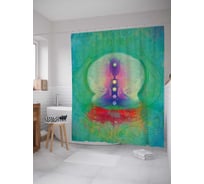 Штора (занавеска) для ванной JoyArty "Энергетические центры" из сатена, 180х200 см с крючками, sc_18754