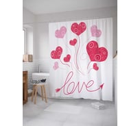Штора (занавеска) для ванной JoyArty "Любовное поднесение" из сатена, 180х200 см с крючками, sc_11727