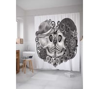 Штора (занавеска) для ванной JoyArty "Смертельная свадьба" из сатена, 180х200 см с крючками, sc_10476