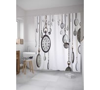 Штора (занавеска) для ванной JoyArty "Остановись на время" из сатена, 180х200 см с крючками, sc_10976