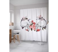 Штора (занавеска) для ванной JoyArty "Смертельная симпатия" из сатена, 180х200 см с крючками, sc_10477