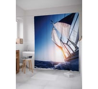 Штора (занавеска) для ванной JoyArty "Под солнечными парусами" из сатена, 180х200 см с крючками, sc_11695