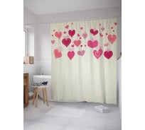 Штора (занавеска) для ванной JoyArty "Любовные декорации" из сатена, 180х200 см с крючками, sc_11712