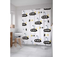 Штора (занавеска) для ванной JoyArty "Под водой" из сатена, 180х200 см с крючками, sc_164379