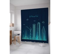 Штора (занавеска) для ванной JoyArty "Ночной Даллас" из сатена, 180х200 см с крючками, sc_11271