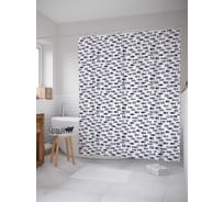 Штора (занавеска) для ванной JoyArty "Уплывающие рыбки" из сатена, 180х200 см с крючками, sc_164373