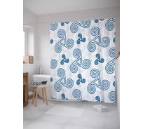 Штора (занавеска) для ванной JoyArty "Спиральные узоры" из сатена, 180х200 см с крючками, sc_18617