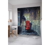 Штора (занавеска) для ванной JoyArty "Дорогое кресло" из сатена, 180х200 см с крючками, sc_10985