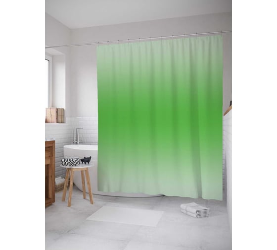 Штора (занавеска) для ванной JoyArty "Весенний перелив" из сатена, 180х200 см с крючками, sc_23558 1