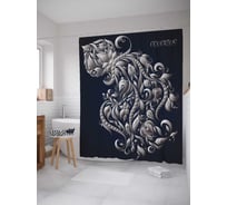 Штора (занавеска) для ванной JoyArty "Таинственный букет" из сатена, 180х200 см с крючками, sc_18702