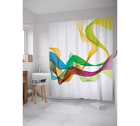 Штора (занавеска) для ванной JoyArty "Краски путешественники" из сатена, 180х200 см с крючками, sc_22235