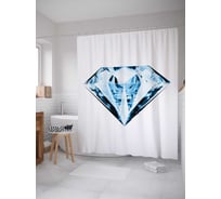 Штора (занавеска) для ванной JoyArty "Блестящий бриллиант" из сатена, 180х200 см с крючками, sc_13315