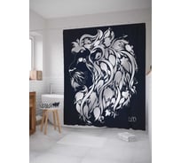 Штора (занавеска) для ванной JoyArty "Звездный лев" из сатена, 180х200 см с крючками, sc_18719