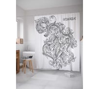 Штора (занавеска) для ванной JoyArty "Необычная гравюра" из сатена, 180х200 см с крючками, sc_18718