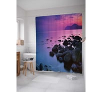 Штора (занавеска) для ванной JoyArty "Морская тишина" из сатена, 180х200 см с крючками, sc_10881